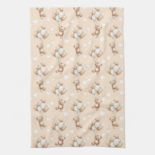 Teddystof Ballon Neutraal Waterverf Patroon Theedoek