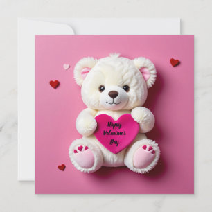 Tedelbeer voor Valentijnsdag Feestdagenkaart