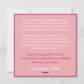 Teder Afro-Amerikaans Paar Eerste Kus Roze Feestdagenkaart (Achterkant)