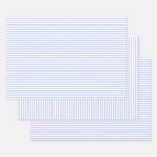 Teder Baby Blue Bleke Hemelblauwe en Witte Streep Inpakpapier Vel