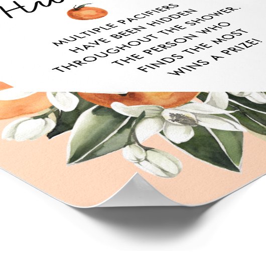 Teder Baby Shower Fopspenen Jacht Spel Bord Poster (Hoek)