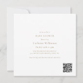 Teder Beertje Baby Shower QR-code met bloemmotief Kaart (Achterkant)