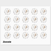 Teder Beertje Baby Shower Ronde Sticker (Vel)