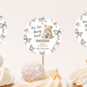 Teder Beertje Baby Shower Ronde Sticker