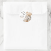 Teder Beertje Baby Shower Ronde Sticker (Tas)