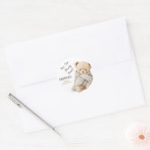 Teder Beertje Baby Shower Ronde Sticker (Envelop)