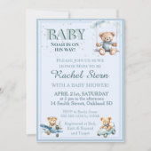 Teder Beertje Teddy Beer Baby Shower Uitnodiging (Voorkant)