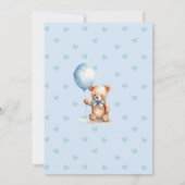 Teder Beertje Teddybeer Baby Shower Uitnodiging (Achterkant)