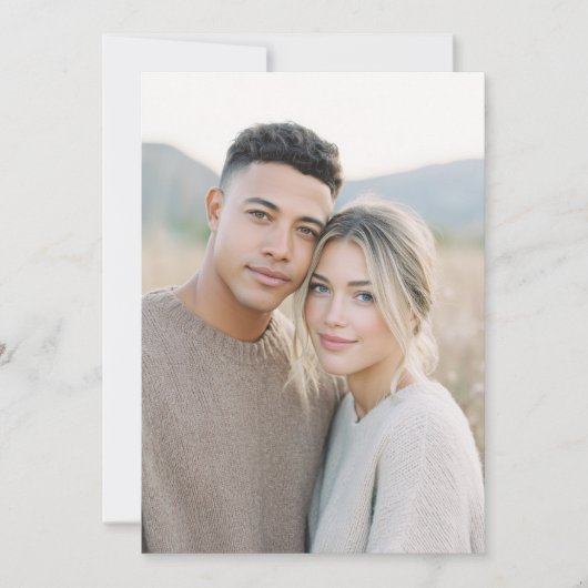 Teder Beige Realistisch Fotografie Kaart (Voorkant)