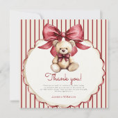 Teder Beren Babyshower Bedanktkaart Bedankkaart (Voorkant)