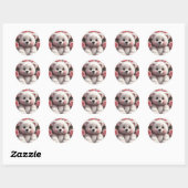 Teder bloemenbeerontwerp – Zoete gift, romantisch Ronde Sticker (Vel)
