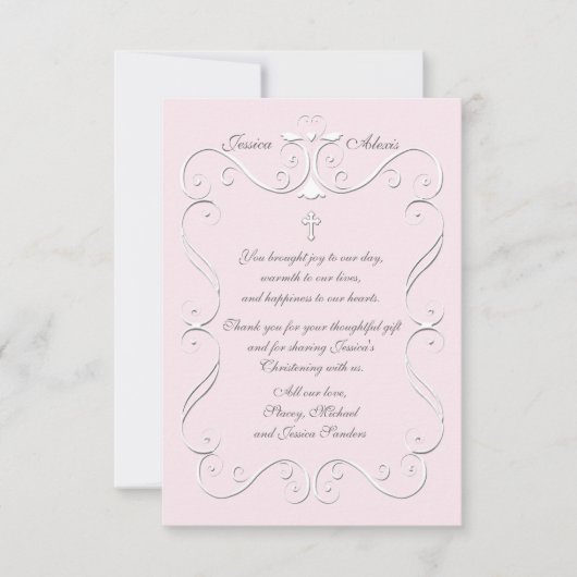 teder hart roze religieus dank u verticaal bedankkaart (Voorkant)