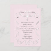 teder hart roze religieus dank u verticaal bedankkaart (Voorkant / Achterkant)