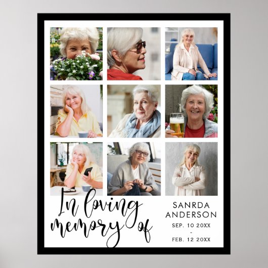 Teder Herinnering Modern Gedenk Foto Collage Poster (Voorkant)