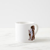 Teder hondenkatmoment espresso kop (Voorkant rechts)