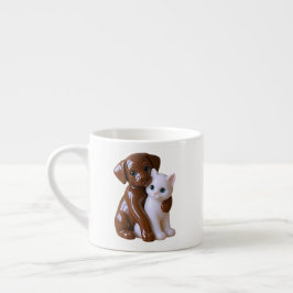 Teder hondenkatmoment espresso kop