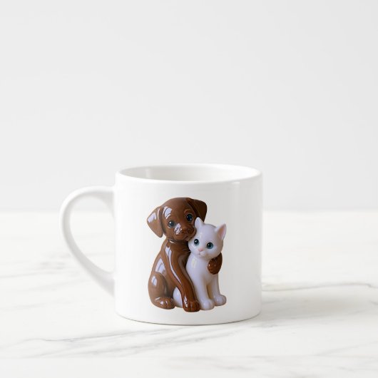 Teder hondenkatmoment espresso kop (Links)