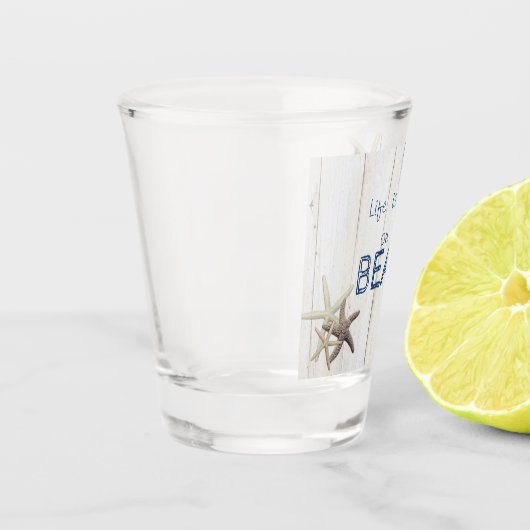 Teder Houten Structuur, Zeester Shot Glas (Links)
