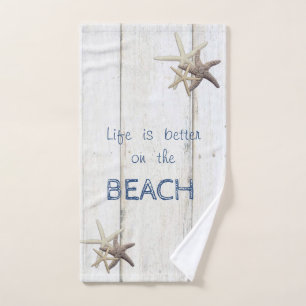 Teder houtstructuur, Zeester, Strand Bad Handdoek