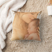 Teder moeder en baby watercolor kussensloop | S Kussen (Deken)