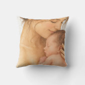 Teder moeder en baby watercolor kussensloop | S Kussen (Achterkant)