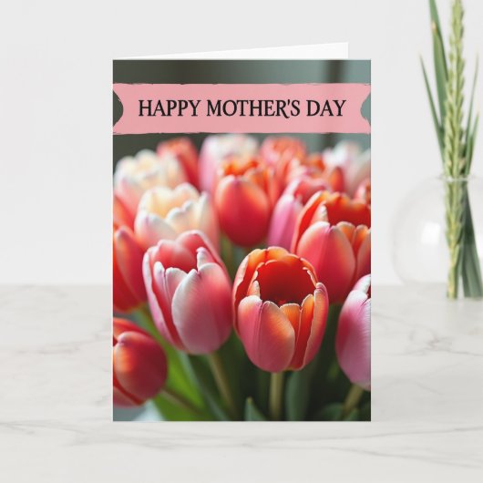 Teder Moederdag Tulp Kaart (Voorkant)