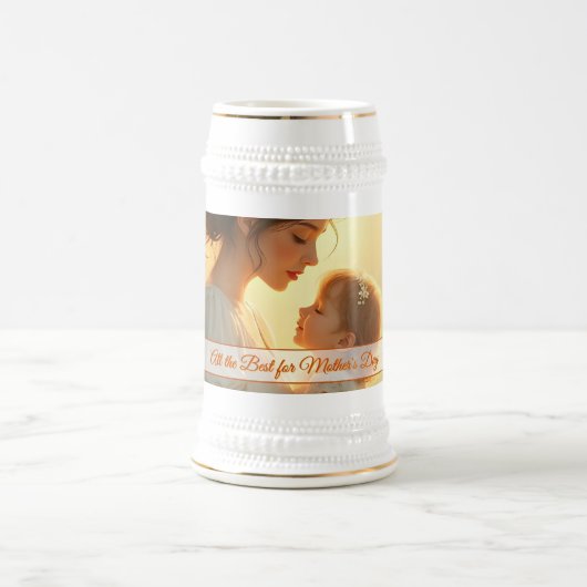 Teder Moederlijke Liefde in Bloeiend Licht Bierpul (Center)