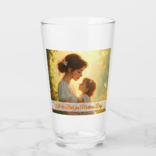 Teder Moederlijke Liefde in Bloeiend Licht Glas