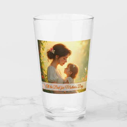 Teder Moederlijke Liefde in Bloeiend Licht Glas (Voorkant)