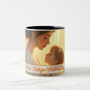 Teder Moederlijke Liefde in Bloeiend Licht Tweekleurige Koffiemok