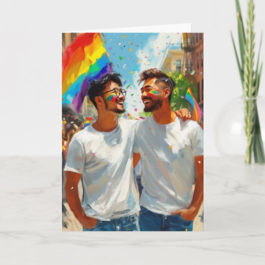 Teder regenboogkoppel kaart (Voorkant)