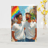 Teder regenboogkoppel kaart (Gele Bloem)