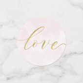 Teder Roze Bloemige Persoonlijke Bruiloftstafel Confetti (Kleine voorkant)