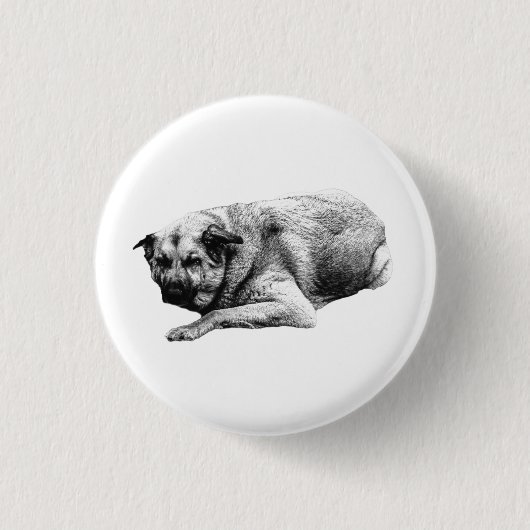 Teder Stille, Gemakkelijke Houding Ronde Button 3,2 Cm (Voorkant)