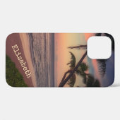 Teder strand zonsondergang palmboom Case-Mate iPhone case (Achterkant (horizontaal))