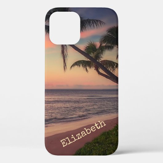 Teder strand zonsondergang palmboom Case-Mate iPhone case (Achterkant)