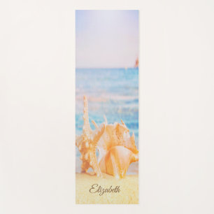 Teder Tropisch Strand, Zand, Ster, Schelpen Yogamat