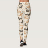 Teder Watervlekpatroon met Hondje (1) Leggings (Achterkant)