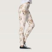 Teder Watervlekpatroon met Hondje (2) Leggings (Rechts)