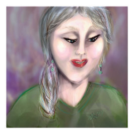 Teder Weten Modern Vrouwelijk Portret Muurkunst Foto Afdruk