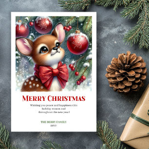 Teder zachte winterreek watercolor kerstkaart