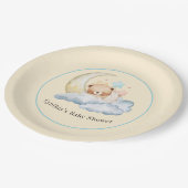 Tederbeer jongens babyshower papieren bord (Gekanteld)