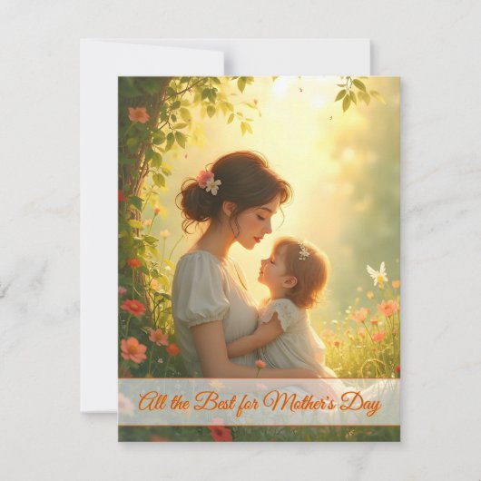 Tedere moederlijke liefde in bloeiend licht (Voorkant)