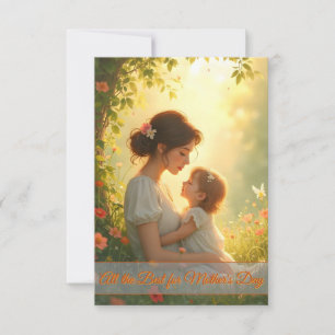 Tedere moederlijke liefde in bloeiend licht