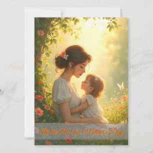 Tedere moederlijke liefde in bloeiend licht