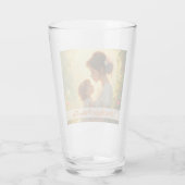 Tedere moederlijke liefde in bloeiend licht glas (Achterkant)