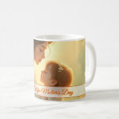 Tedere moederlijke liefde in bloeiend licht koffiemok (Voorkant rechts)