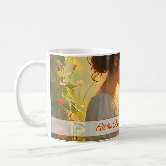 Tedere moederlijke liefde in bloeiend licht koffiemok (Links)