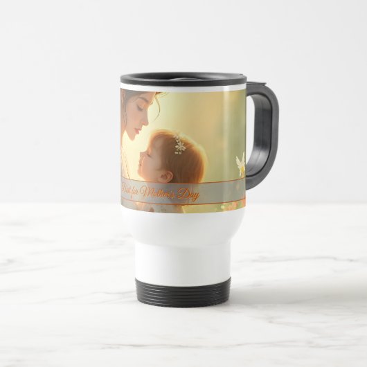 Tedere moederlijke liefde in bloeiend licht reisbeker (Voorkant rechts)