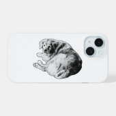 Tederheid in een kromming, zachte bescherming iPhone 15 case (Achterkant horizontaal)